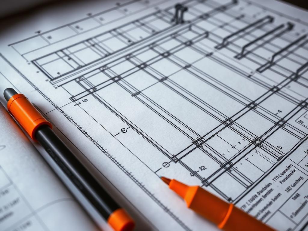 Planta de formas estrutural com detalhamento de vigas, pilares e cotas